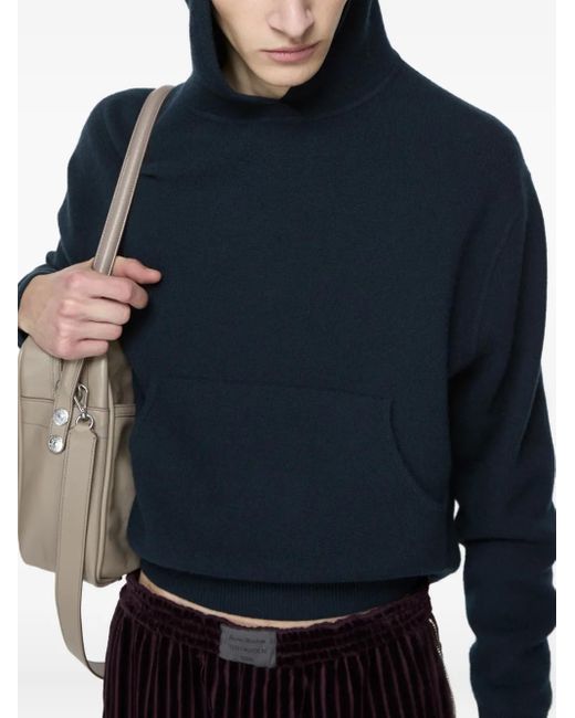 Acne Blue Hooded Sweater for men