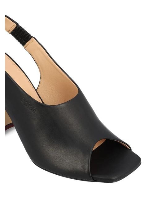 Chloé Black Square-Toe Sandals