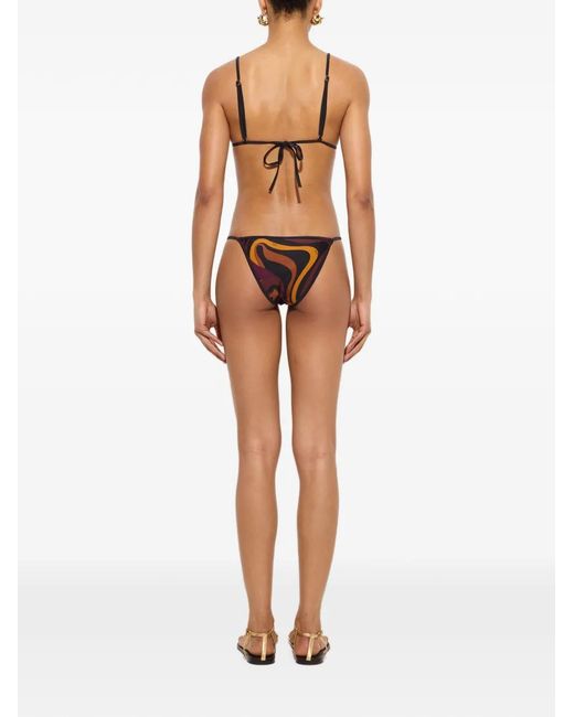 Emilio Pucci Purple Marmo Print Bikini Top
