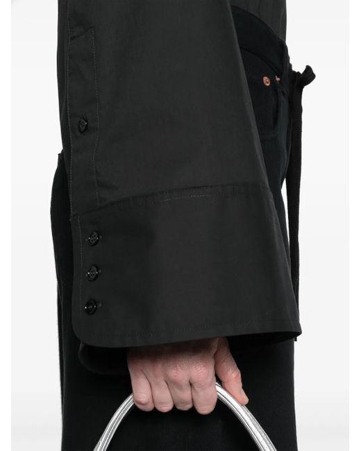 MM6 by Maison Margiela Black Cotton Crop Shirt