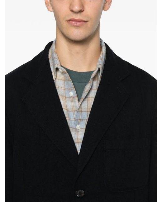 Universal Works Black Textured Blazer for men