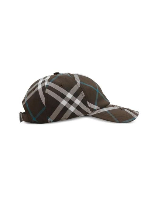Burberry Brown Ekd Checked Baseball Cap