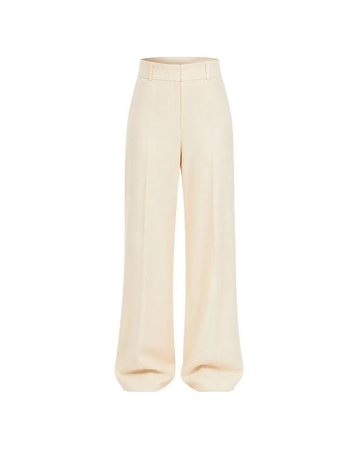 Quira White Belt-Loops Tailored Trousers