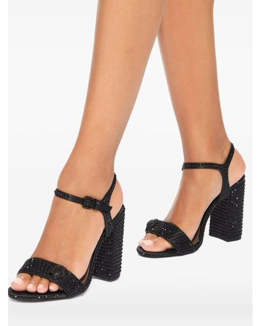 Kurt Geiger Black Kensington Langley Crystal-Embellished Sandals