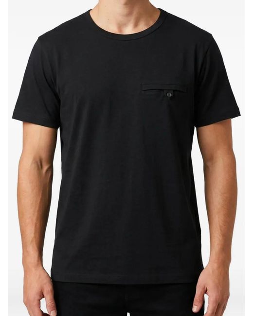 Amaranto Black Button-Pocket T-Shirt for men