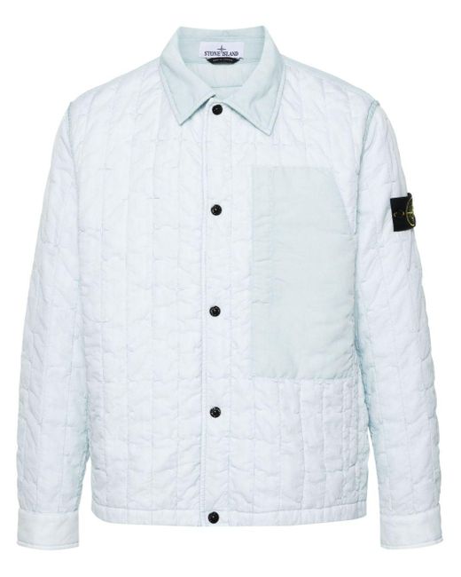 Stone Island Blue Compass-badge Quilted Jacket for men