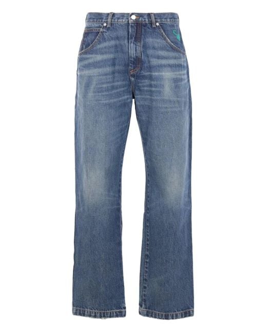 Cherry World Blue Santa Monica Embroidered Jeans for men