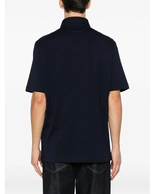 Brunello Cucinelli Black Short Sleeve Polo for men