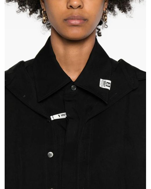 Maison Mihara Yasuhiro Black Layered Button-Fastening Top