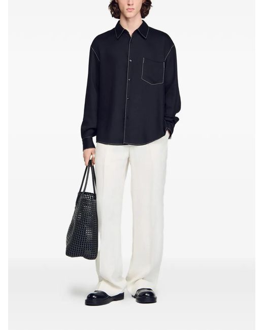 Sandro Black Loose-Fit Shirt for men