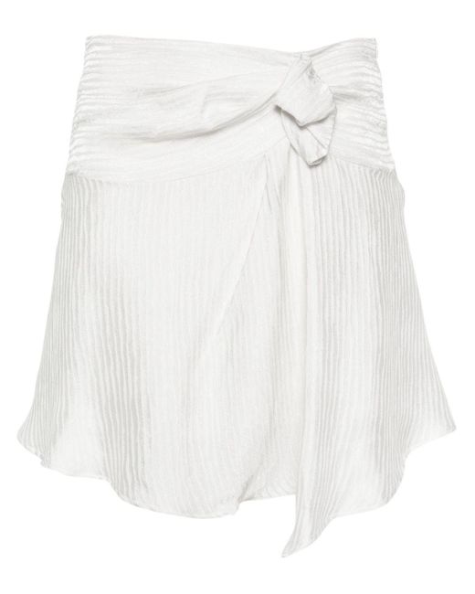 IRO White Sadie Striped Satin Skirt