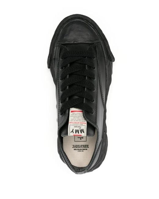 Maison Mihara Yasuhiro Peterson23 Os Sole Leren Sneakers in het Black