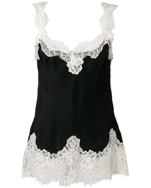 Gold Hawk Top Met Detail Van Kant in het Black