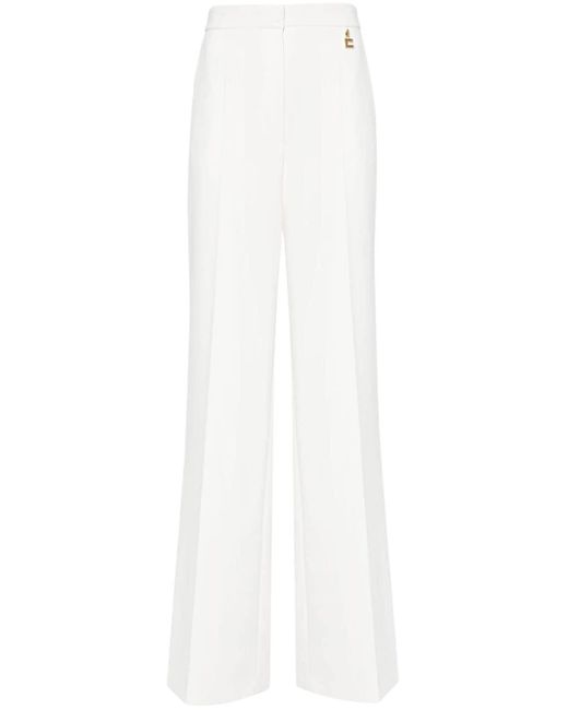 Pantalones rectos con cierre oculto Elisabetta Franchi de color White