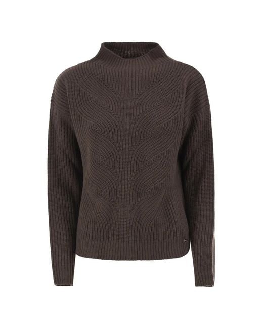 Herno Black Knit High-Neck Sweater
