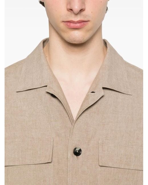 Zegna Natural Leather Shirt Jacket for men