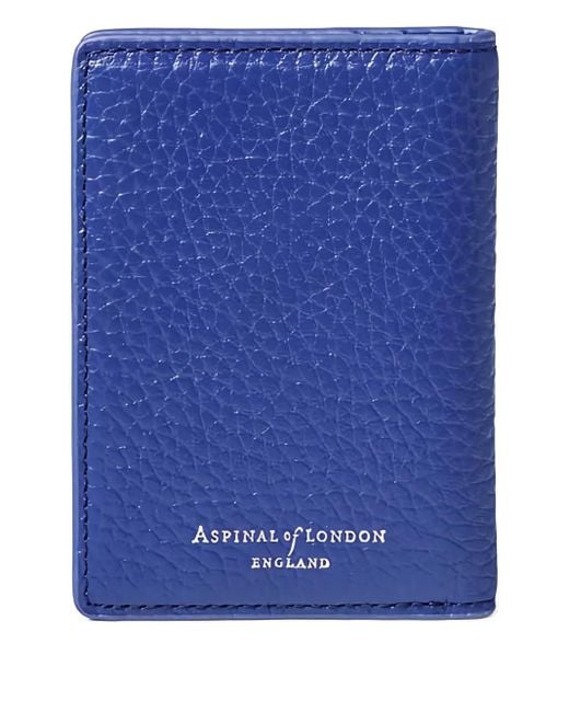 Aspinal Blue Double Fold Card Holder for men