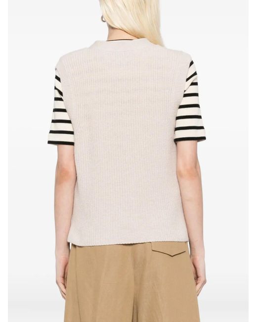 N.Peal Cashmere Vネック トップ Natural