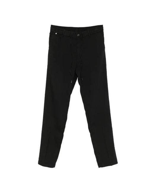 Boss Black Drawstring-Waist Trousers for men