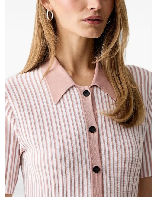 Karl Lagerfeld White Striped Pleated Dress