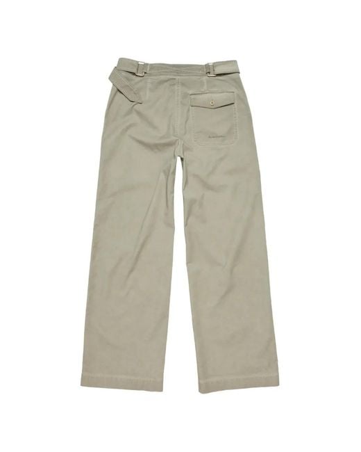 Pantalones Rectos Con Cinturón Acne de color Green