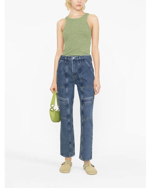 Agolde Blue Cargo Straight-Leg Jeans