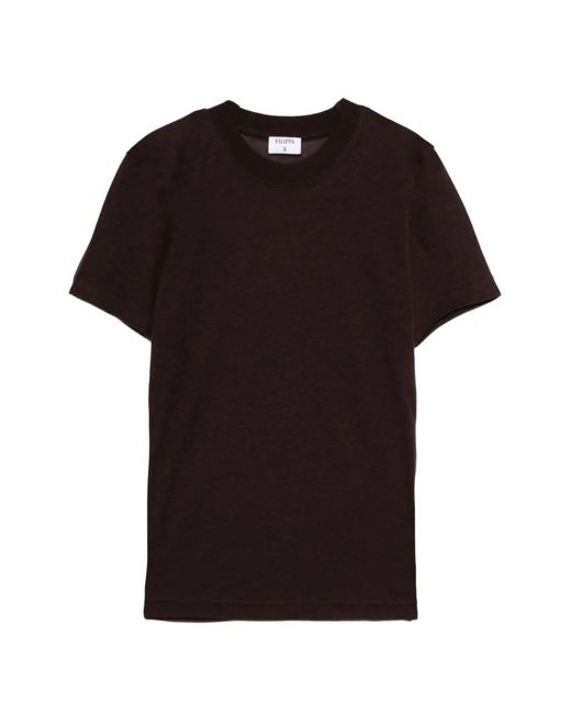 Filippa K Black Crew-Neck T-Shirt