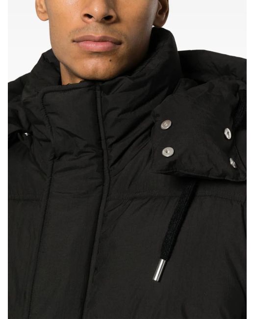 Gilet Imbottito Con Cappuccio di AMI in Black