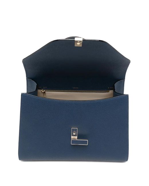 Valextra Blue Iside Top-Handle Tote Bag