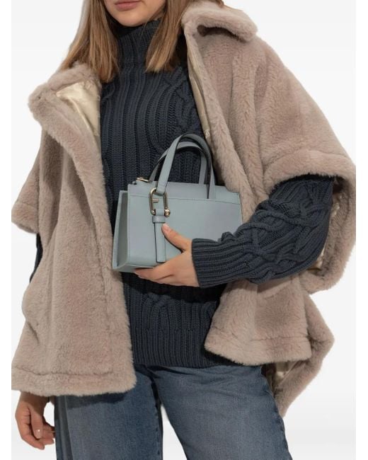 Furla Gray Nuvola Leather Tote Bag