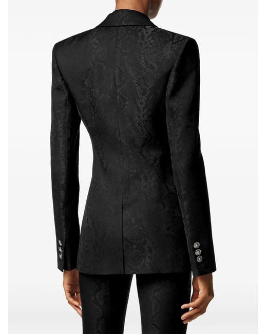 Versace Black Wool-Blend Single-Breasted Blazer