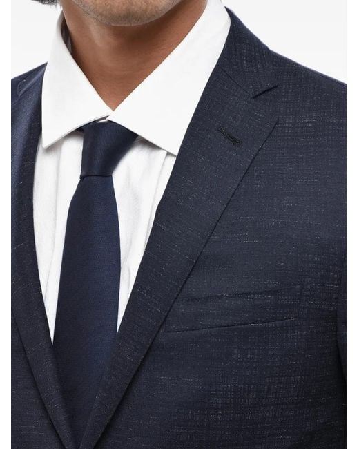 Corneliani Blue Single-Breasted Wool Blazer for men