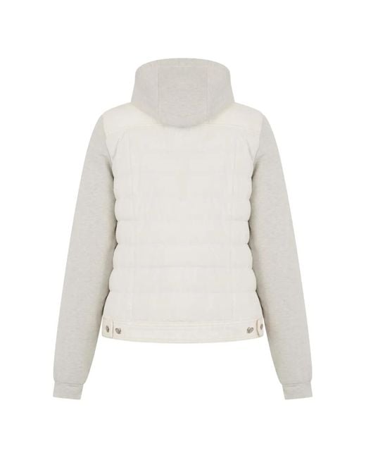 Moorer White Button-Front Hooded Puffer Jacket