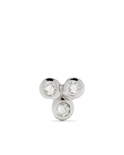 Maria Black White 14Kt Triad Diamond Stud