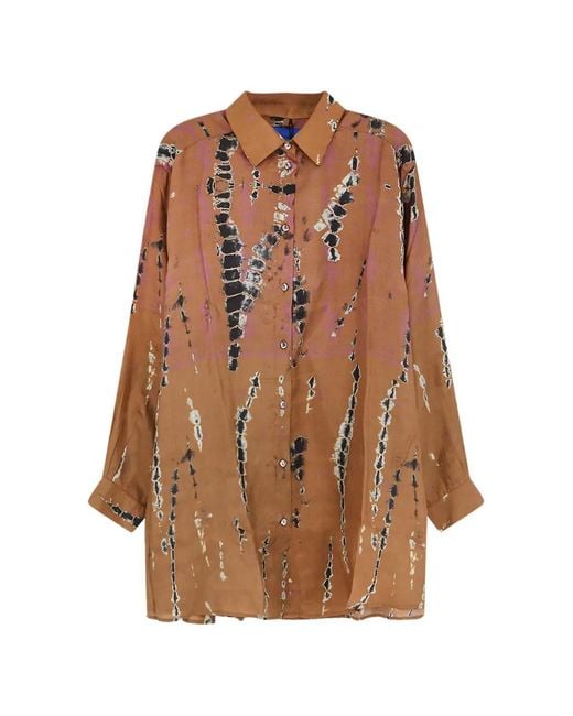 Mes Demoiselles Brown Tie-Dye Button-Up Shirt