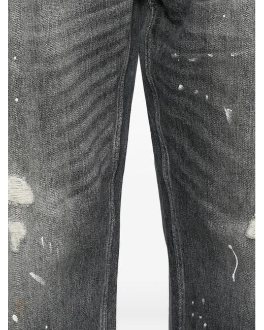 Evisu Gray Carpenter-Style Denim Trousers for men