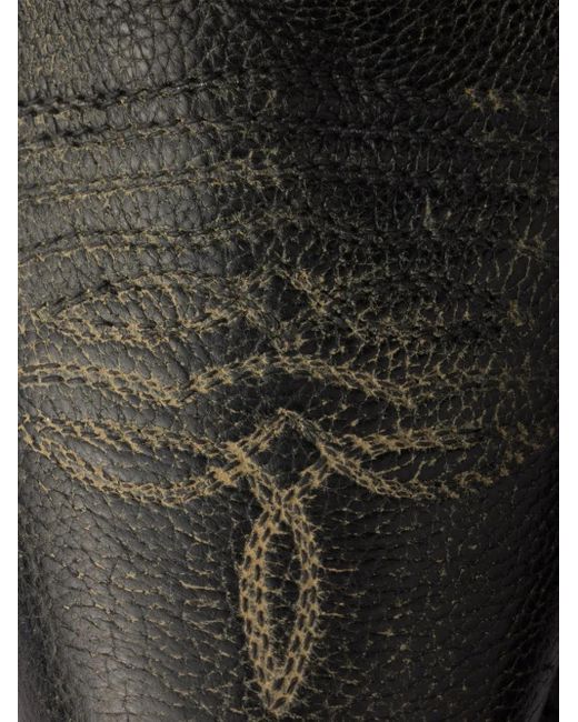 Prada Black Grained Leather Ankle Boots