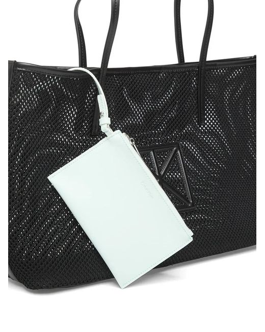 Calvin Klein Black Logo-Patch Tote Bag