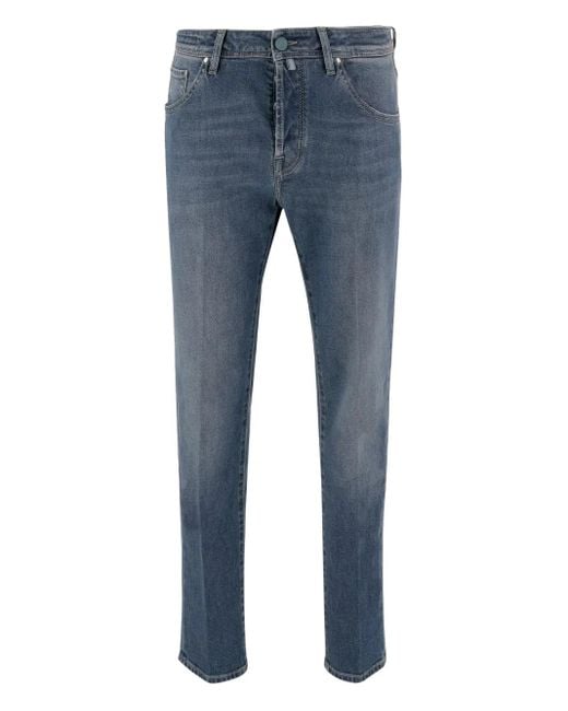 メンズ Jacob Cohen Nick Slim 5 Pocket Button-fly Jeans Blue
