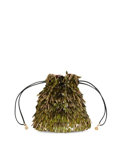 LaDoubleJ Green Dustbag Pochette Embroidered
