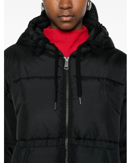 N°21 Black Hooded Puffer Jacket