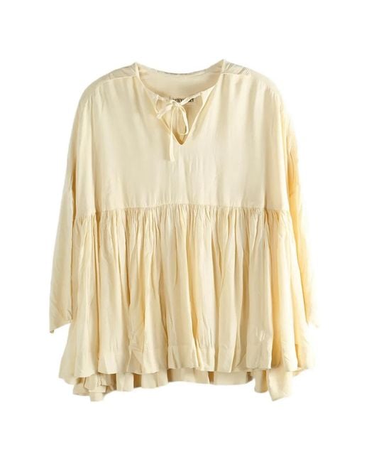 Casey Casey Metallic Tie-Neck Blouse