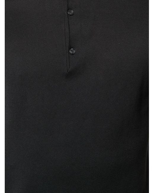 John Smedley Black Short Sleeve Polo Shirt for men