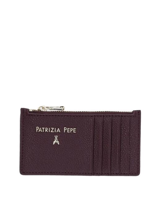 Patrizia Pepe Purple Logo-Lettering Cardholder