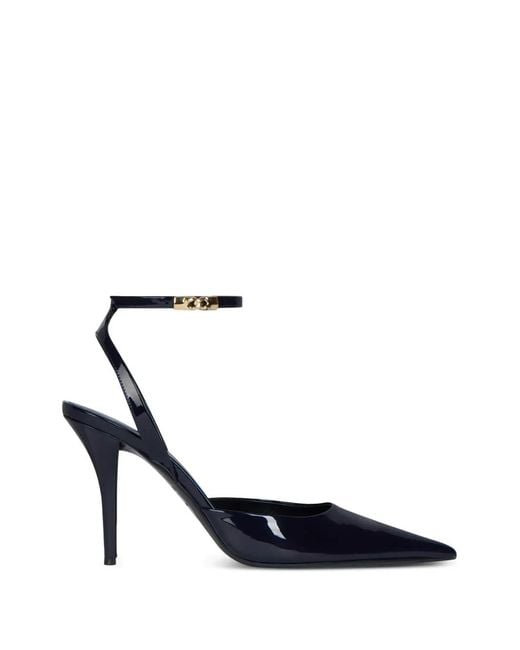 Balmain White Patent-Leather Strappy Courts