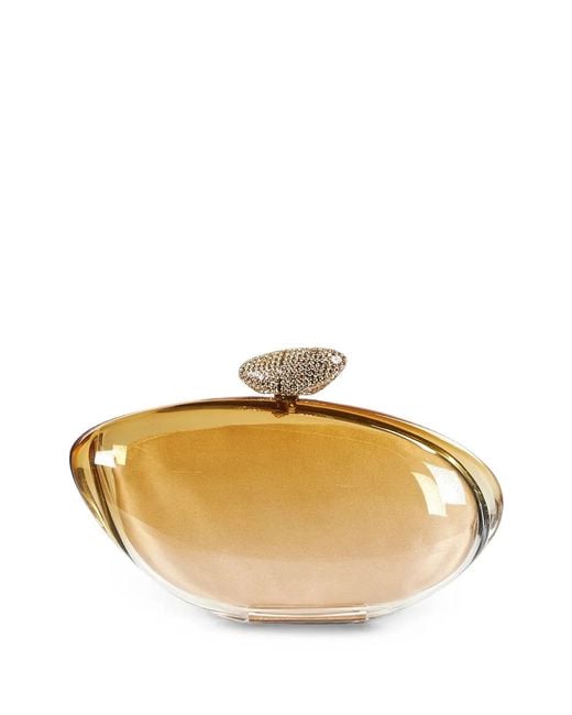 Benedetta Bruzziches Metallic Armonia Crystal-Embellished Clutch Bag