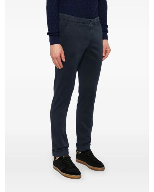 Dondup Blue Gaubert Tapered Trousers for men