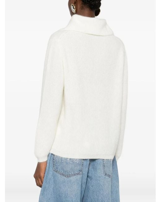 Gran Sasso White Button Collared Sweater