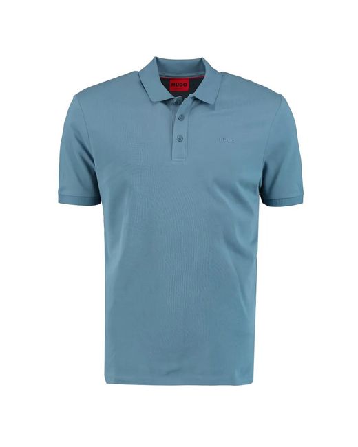 HUGO Blue Logo-Detail Polo Shirt for men