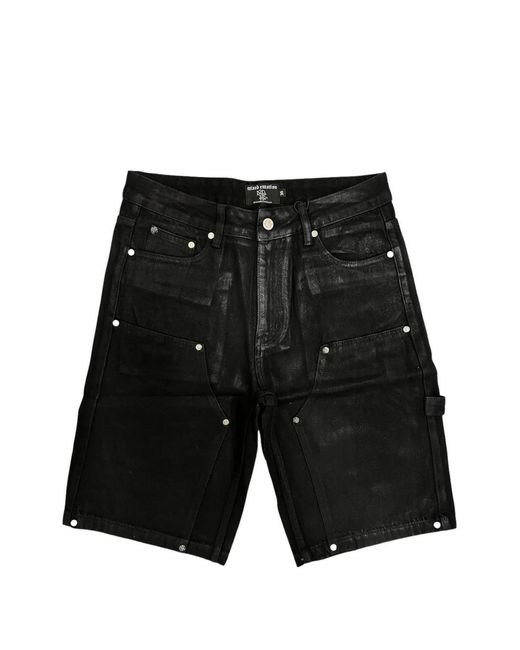 Mixed Emotions Black Logo-Patch Shorts for men